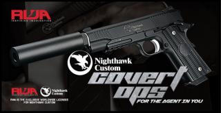 Nighthawk 1911 Custom Covert Ops Full Metal Co2 BlowBack Scritte e Loghi Originali by KWC > RWA